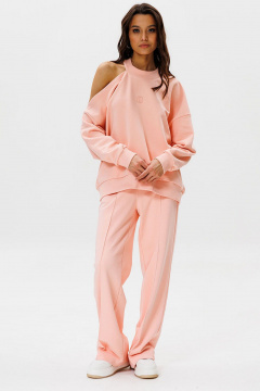 Костюм 2-ка из трикотажа и хлопка с ассиметричным свитшотом GO F3074/07-01. 164-170 - фото 4