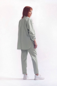 Зеленые джинсовые брюки с зауженным к низу кроем и рубашкой Соджи 616 мятный - фото 2