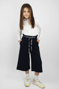 Деловые укороченные трикотажные брюки с карманами Полесье С8252-22 2С5143-Д43 140 м.синий - фото 1