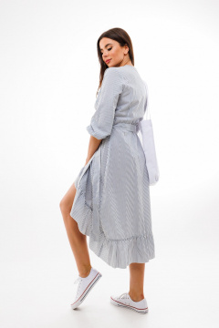 Платье из хлопка с рюшами и асимметричным кроем Anelli 1358 - фото 4