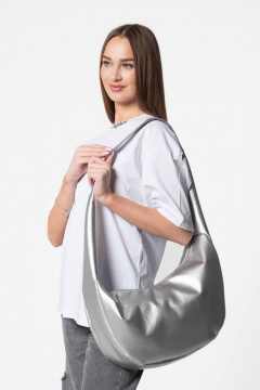 Серый кожаный кэжуал-сумка на каждый день MT.Style Dolly SILVER - фото 5