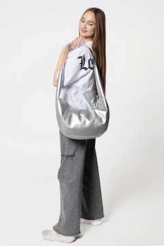 Серый кожаный кэжуал-сумка на каждый день MT.Style Dolly SILVER - фото 4