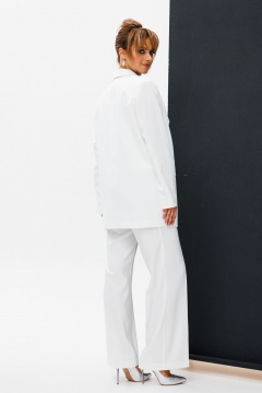 Костюм-тройка из костюмной ткани с жакетом, жилетом и брюками Mubliz 173 белый - фото 2