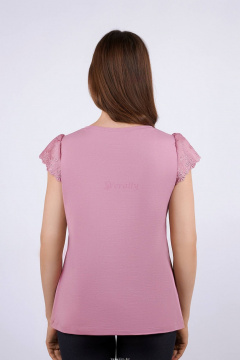 Летний хлопковый майка с вышивкой Verally 498-1 фламинго - фото 2