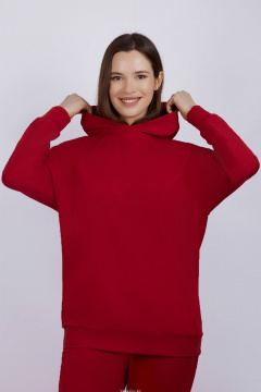 Круглогодичный трикотажный худи с капюшоном Verally 492-1 красный - фото 1