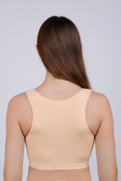 Круглогодичный хлопковый топ из эластичного материала Verally 455-1 жасмин - фото 2