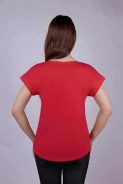Майка красная с фигурным низом Verally 433-1 коралл - фото 2