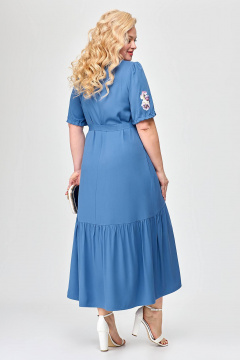 Голубое платье с воланом и вытачками Algranda А3989-с - фото 4