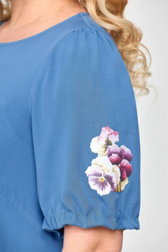 Голубое платье с воланом и вытачками Algranda А3989-с - фото 3