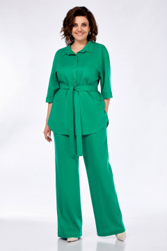 Блуза, брюки Ольга Стиль С-850 зелень - фото 3