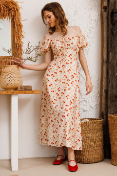 Платье EOLA 2601 бежевый_принт - фото 2