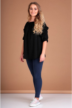 Молодежная блуза с регланом и пышными рукавами Таир-Гранд 62367 черный - фото 2