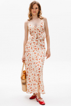 Топ и юбка из плательной ткани с цветочным принтом EOLA 2619 беж_ принт - фото 4