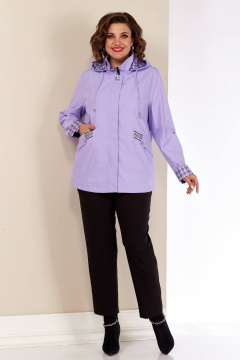 Демисезонная куртка с капюшоном и регулируемой кулисой Shetti 2147 фиалка - фото 2