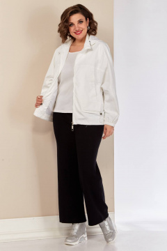 Плащёвка куртка с капюшоном и декоративной кокеткой Shetti 2148 белый - фото 3