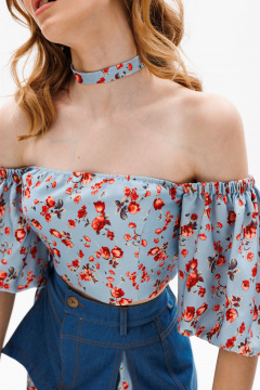 Блуза EOLA 2650 голубой_принт - фото 4