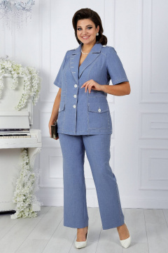 Женский летний костюм из ткани лен и текстиль Ninele 5959 небесный - фото 1