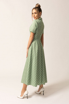 Летнее платье без подкладки с линияй талии и карманами Golden Valley 4926-2 зеленый - фото 4