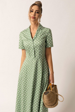 Летнее платье без подкладки с линияй талии и карманами Golden Valley 4926-2 зеленый - фото 3