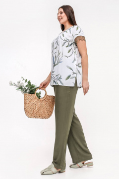 Блуза La rouge 6295 белый-(веточки) - фото 3