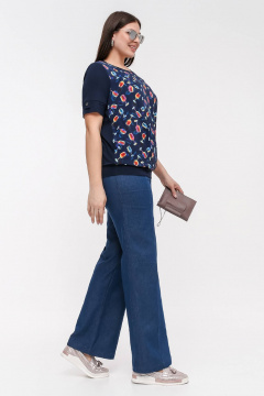 Джемпер La rouge 3350 синий-(бокалы) - фото 3