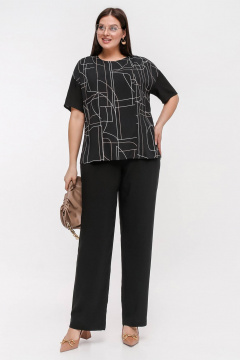 Блуза La rouge 6287 черный-(геометрия) - фото 2