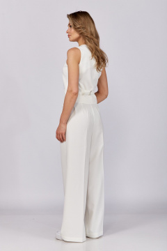 Жилет полуприлегающего силуэта с пуговицами и бортами DNM 034 молочный - фото 2