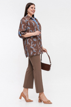 Блуза La rouge 6283 какао-(голубой) - фото 3