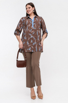 Блуза La rouge 6283 какао-(голубой) - фото 2