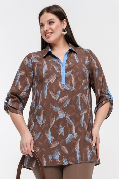 Блуза La rouge 6283 какао-(голубой) - фото 1