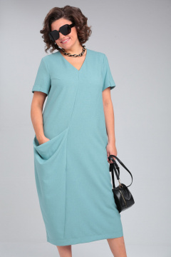Платье ALEZA 1194 бирюза - фото 2