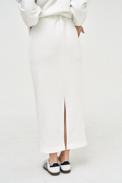 Макси-юбка из трикотажа и хлопка в стиле на каждый день GRATTO 6415 белый - фото 4