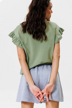 Футболка с воланами из трикотажа для стилистичных образов GO F1004/26-02. 164-170 - фото 5
