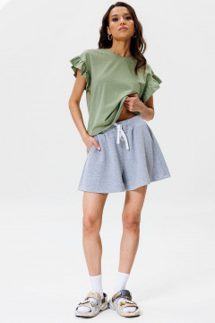 Футболка с воланами из трикотажа для стилистичных образов GO F1004/26-02. 164-170 - фото 2