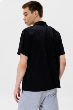 Футболка-поло черная облегающая для спорта и повседневности GO M1002/40-02. 176-182 - фото 5