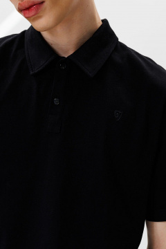 Футболка-поло черная облегающая для спорта и повседневности GO M1002/40-02. 176-182 - фото 4