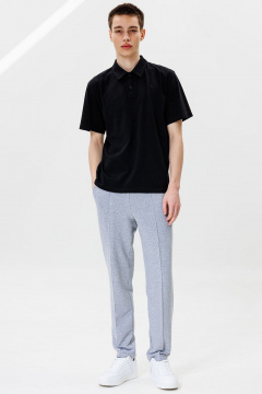 Футболка-поло черная облегающая для спорта и повседневности GO M1002/40-02. 176-182 - фото 3