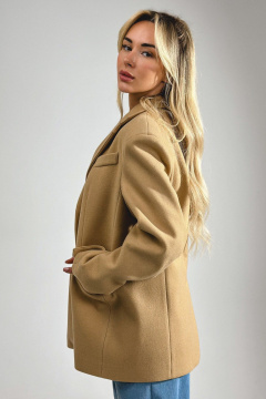 Полупальто бежевое из пальтовой ткани и шерсти Skipper Design 134 кэмел - фото 4