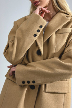 Полупальто бежевое из пальтовой ткани и шерсти Skipper Design 134 кэмел - фото 3