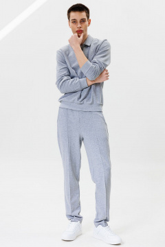 Демисезонные серые брюки и свитшот в спортивном стиле GO M3063/50-04 - фото 2