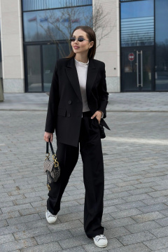 Брюки с складками и резинкой из текстиля с шерстью Skipper Design 617 черный - фото 3