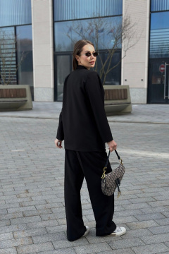 Брюки с складками и резинкой из текстиля с шерстью Skipper Design 617 черный - фото 5