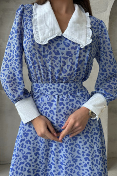 Миди-шифоновое платье с подкладкой вискоза и воротничком Pavlova 163 - фото 4