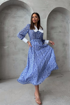 Миди-шифоновое платье с подкладкой вискоза и воротничком Pavlova 163 - фото 3