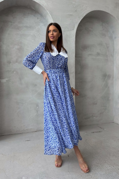 Миди-шифоновое платье с подкладкой вискоза и воротничком Pavlova 163 - фото 2