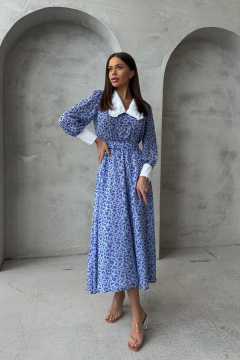 Миди-шифоновое платье с подкладкой вискоза и воротничком Pavlova 163 - фото 1