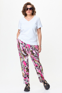 Трикотажная футболка из хлопка с V-образным вырезом Bliss 9174 белый - фото 4