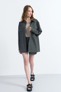 Блузка из костюмной ткани с кокетками и накладными карманами AG Green G504/3 - фото 2