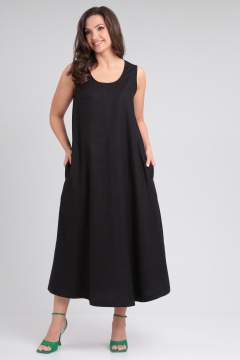 Летнее платье из вискозы и лена со свободным расклешением Your size 2223 - фото 2