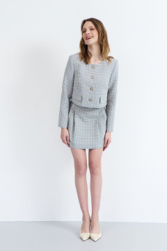 Летний женский жакет из костюмной ткани с центральной застежкой AG Green G506/4 - фото 3